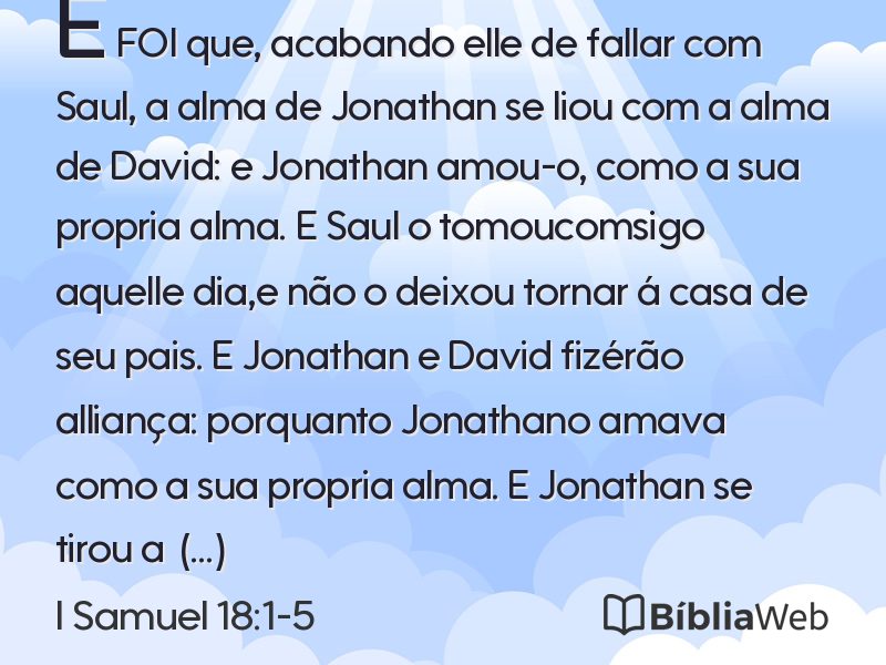 I Samuel 18:1-5 em imagem para compartilhar
