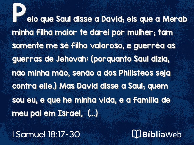 I Samuel 18:17-30 em imagem para compartilhar