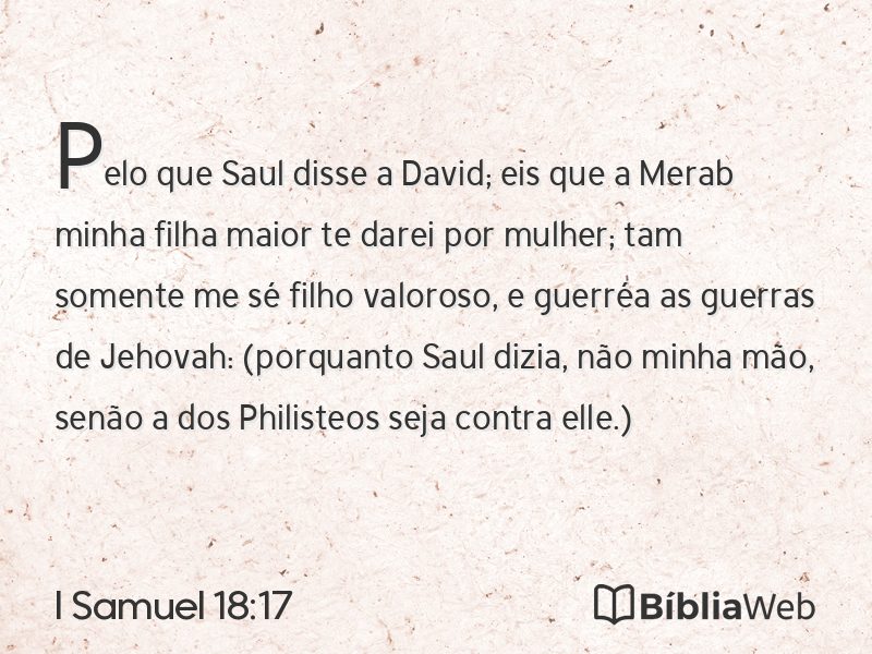 I Samuel 18:17 em imagem para compartilhar