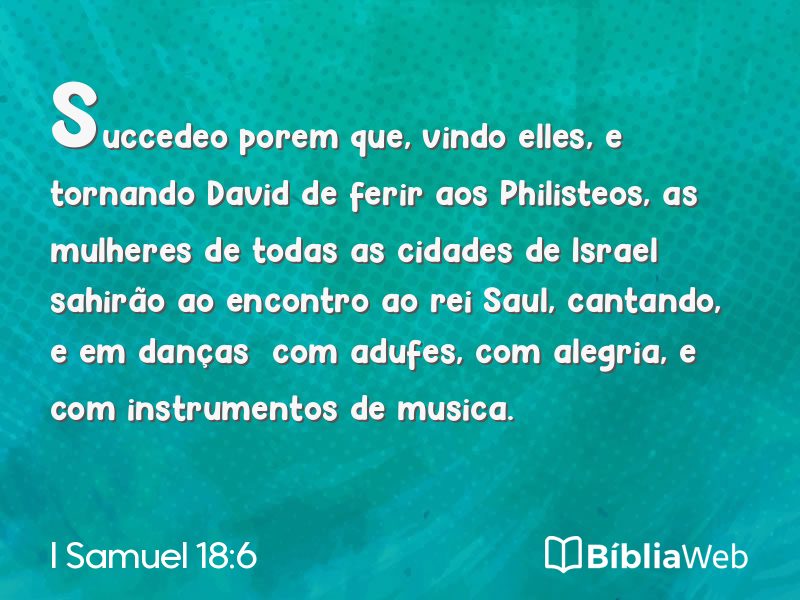 I Samuel 18:6 em imagem para compartilhar