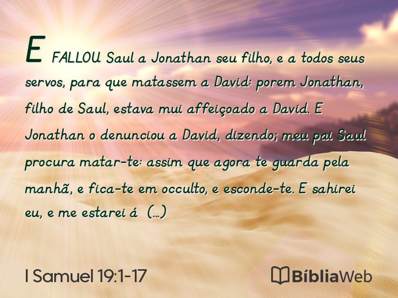 I Samuel 19:1-17 em imagem para compartilhar