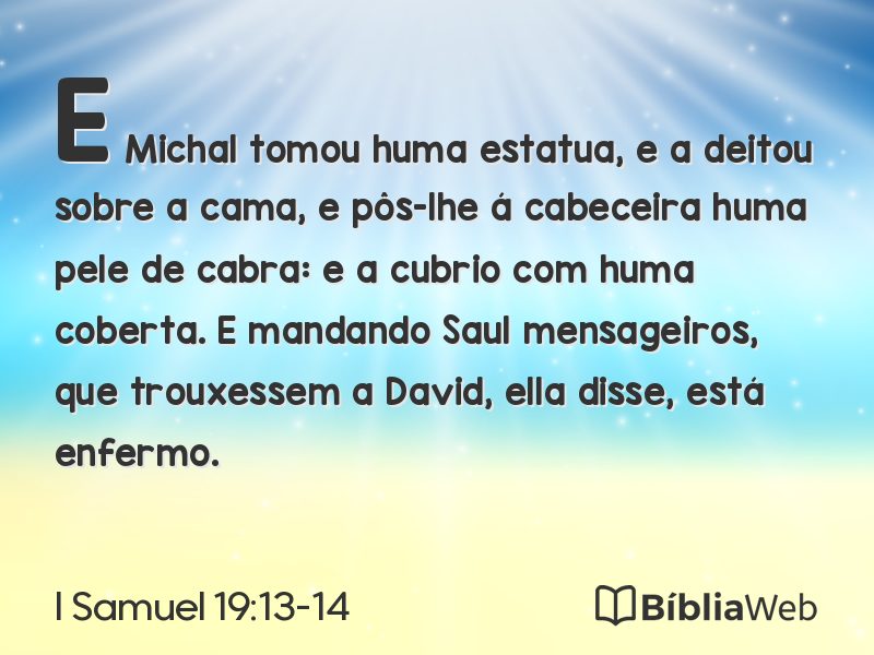 I Samuel 19:13-14 em imagem para compartilhar