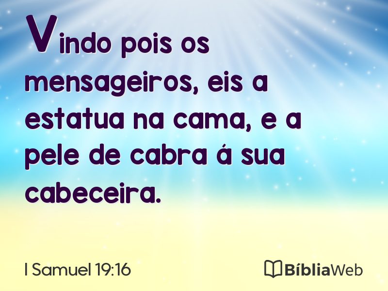 I Samuel 19:16 em imagem para compartilhar