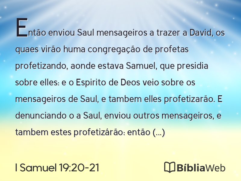 I Samuel 19:20-21 em imagem para compartilhar