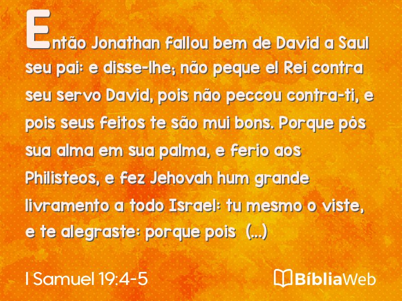 I Samuel 19:4-5 em imagem para compartilhar