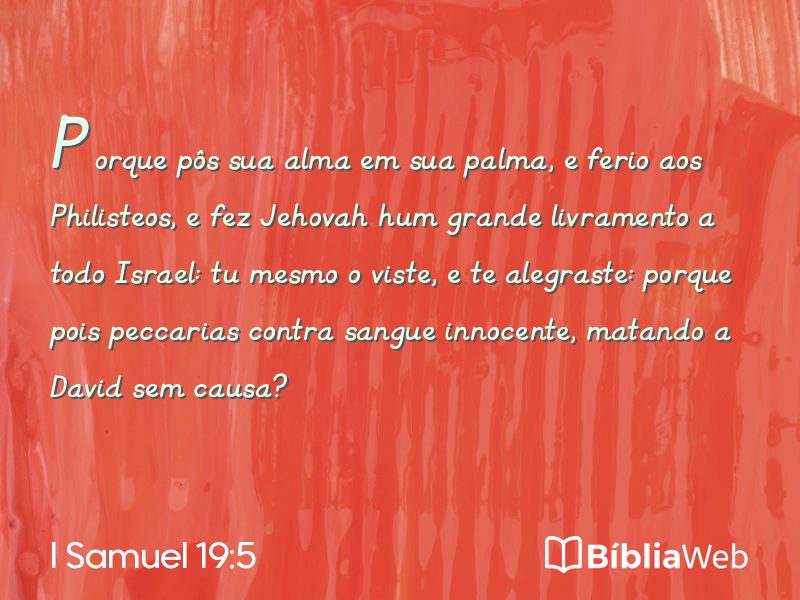 I Samuel 19:5 em imagem para compartilhar