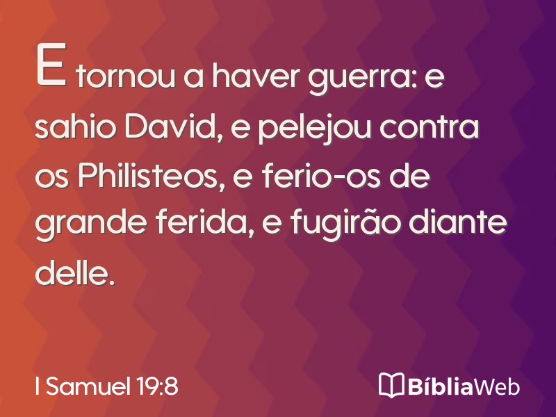 I Samuel 19:8 em imagem para compartilhar