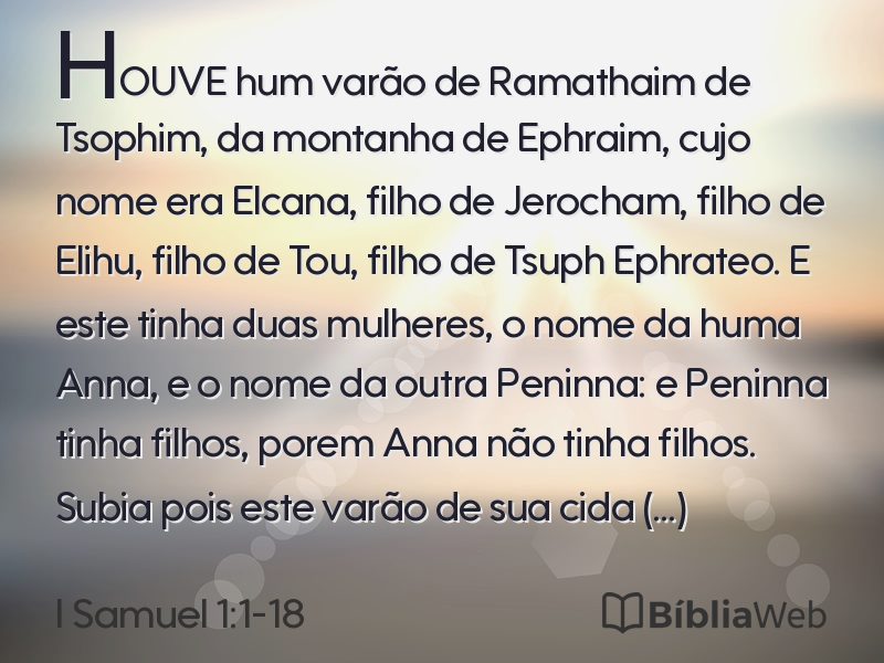 I Samuel 1:1-18 em imagem para compartilhar