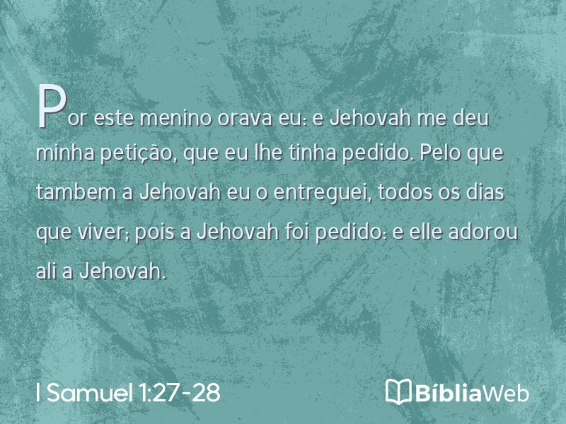 I Samuel 1:27-28 em imagem para compartilhar