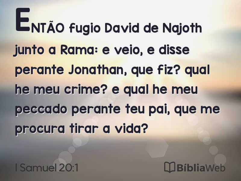 I Samuel 20:1 em imagem para compartilhar