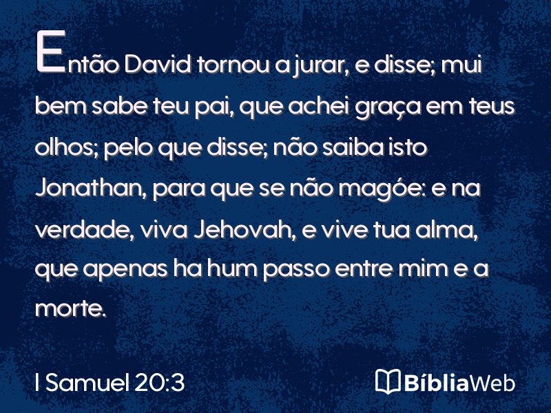 I Samuel 20:3 em imagem para compartilhar