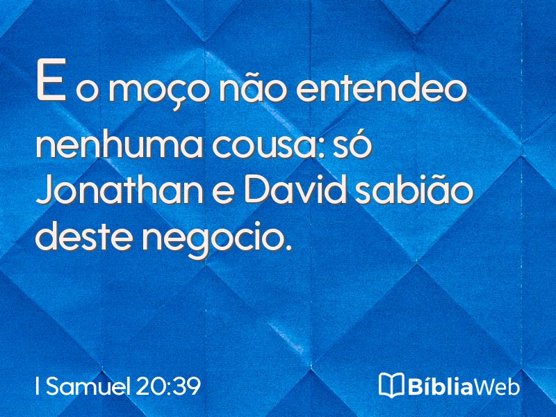 I Samuel 20:39 em imagem para compartilhar