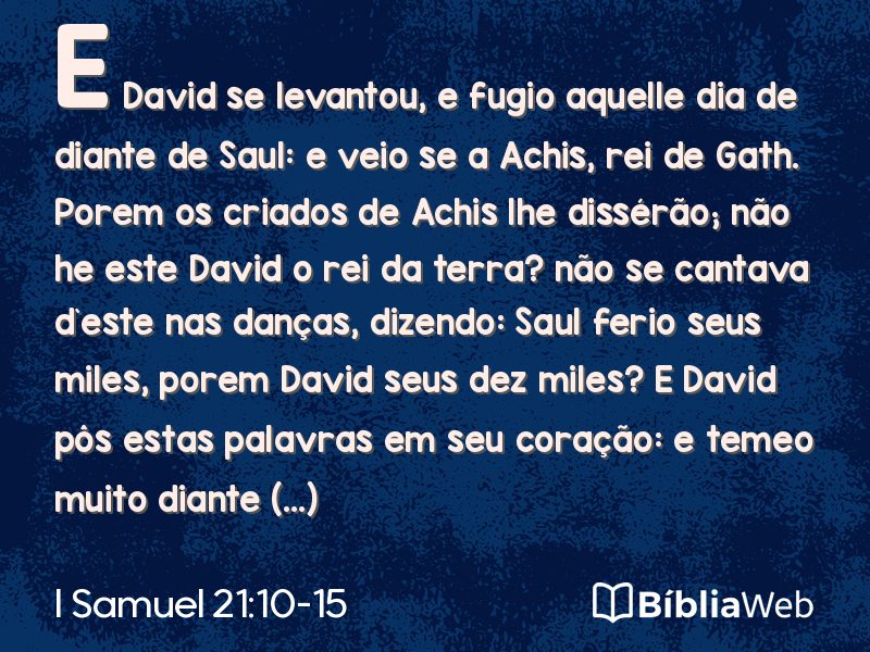 I Samuel 21:10-15 em imagem para compartilhar