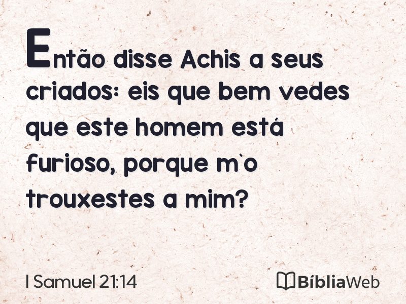 I Samuel 21:14 em imagem para compartilhar