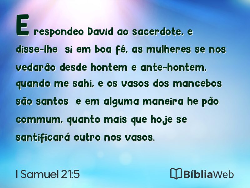 I Samuel 21:5 em imagem para compartilhar
