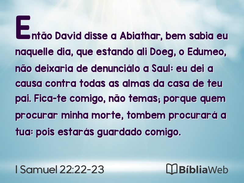 I Samuel 22:22-23 em imagem para compartilhar