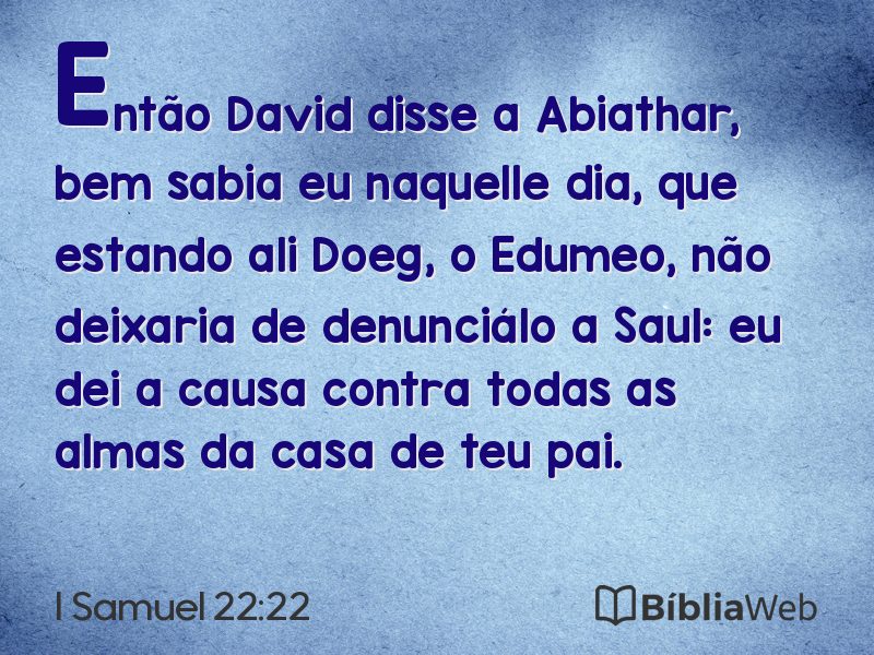 I Samuel 22:22 em imagem para compartilhar