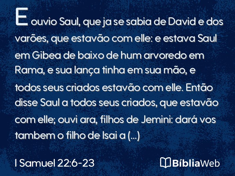 I Samuel 22:6-23 em imagem para compartilhar