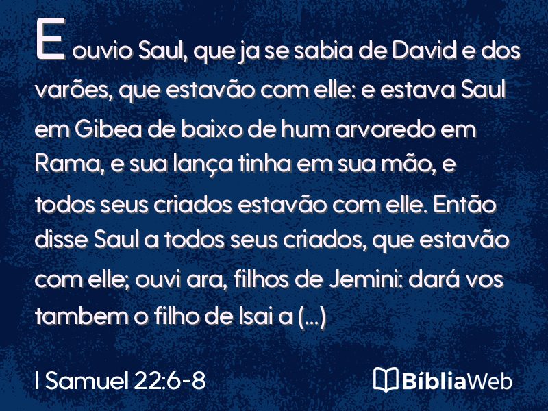 I Samuel 22:6-8 em imagem para compartilhar