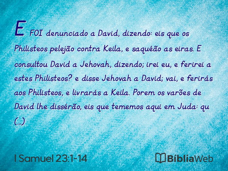I Samuel 23:1-14 em imagem para compartilhar
