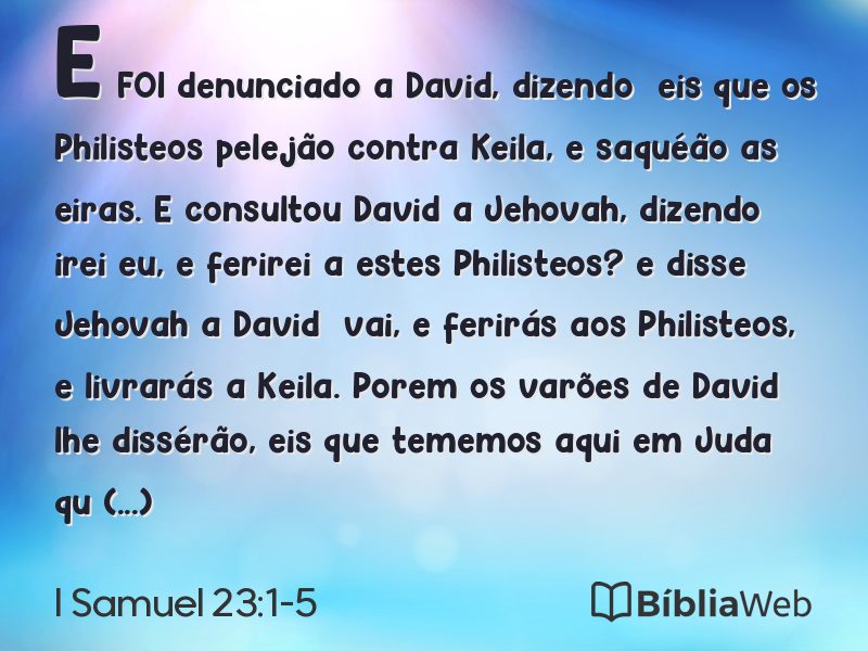 I Samuel 23:1-5 em imagem para compartilhar