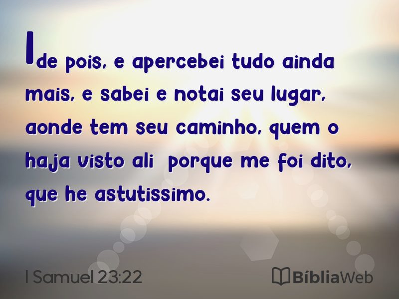 I Samuel 23:22 em imagem para compartilhar
