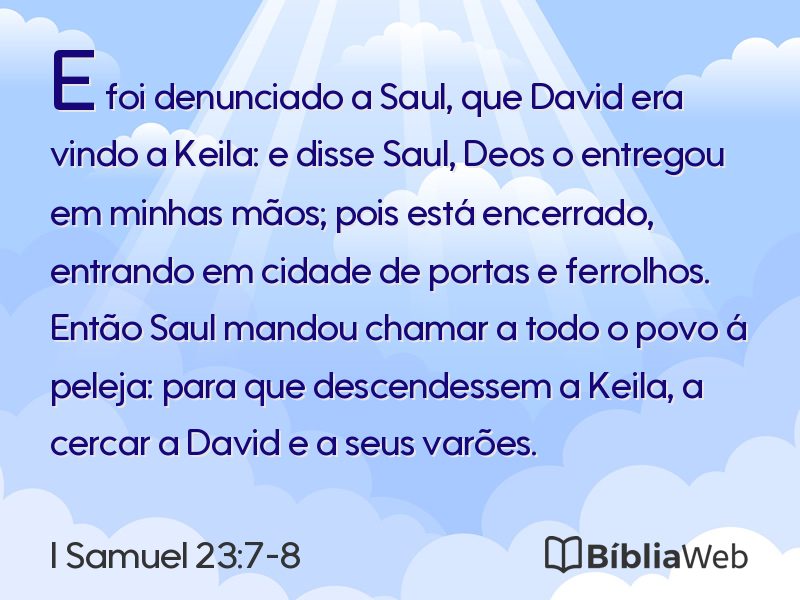 I Samuel 23:7-8 em imagem para compartilhar