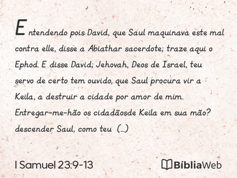 I Samuel 23:9-13 em imagem para compartilhar