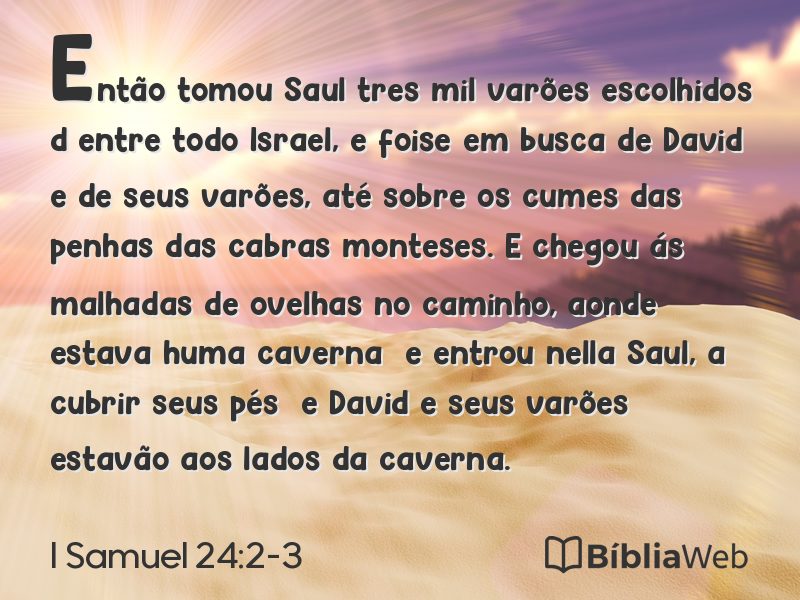 I Samuel 24:2-3 em imagem para compartilhar