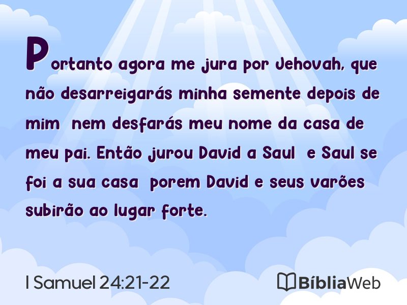 I Samuel 24:21-22 em imagem para compartilhar