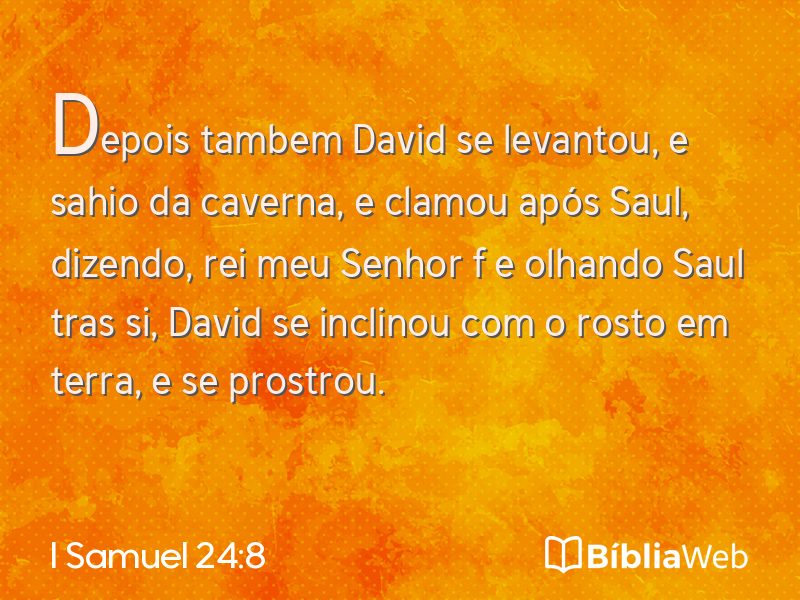 I Samuel 24:8 em imagem para compartilhar