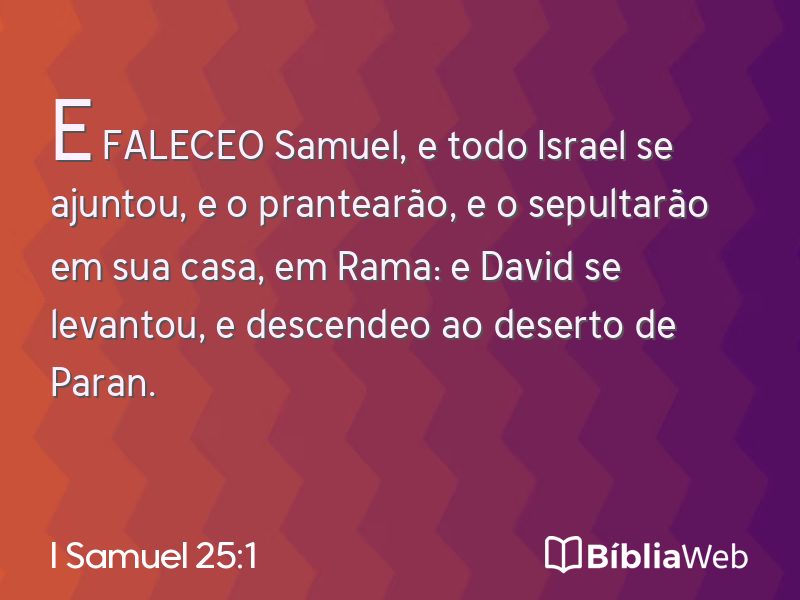 I Samuel 25:1 em imagem para compartilhar