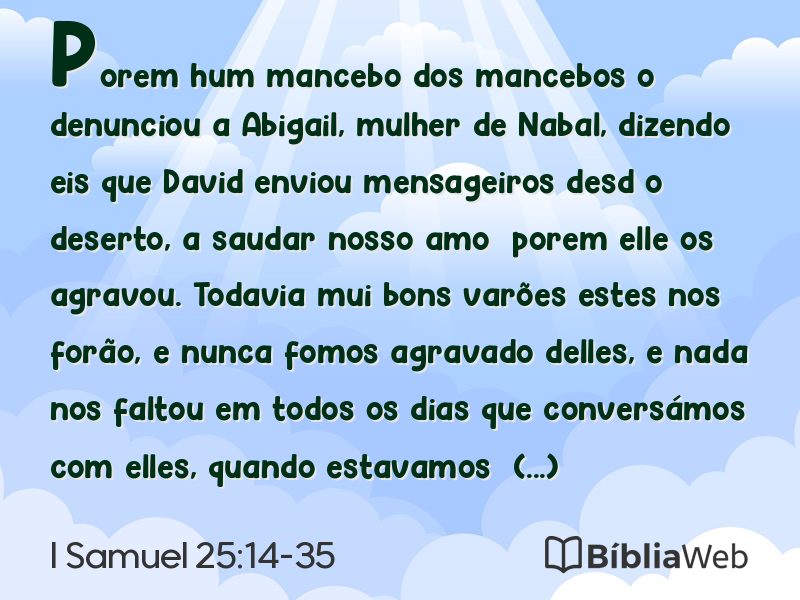 I Samuel 25:14-35 em imagem para compartilhar