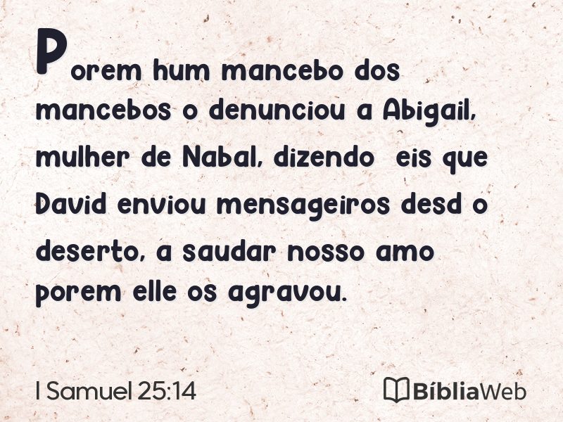 I Samuel 25:14 em imagem para compartilhar