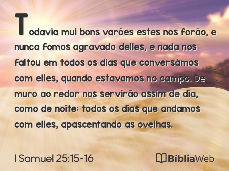 I Samuel 25:15-16 em imagem para compartilhar