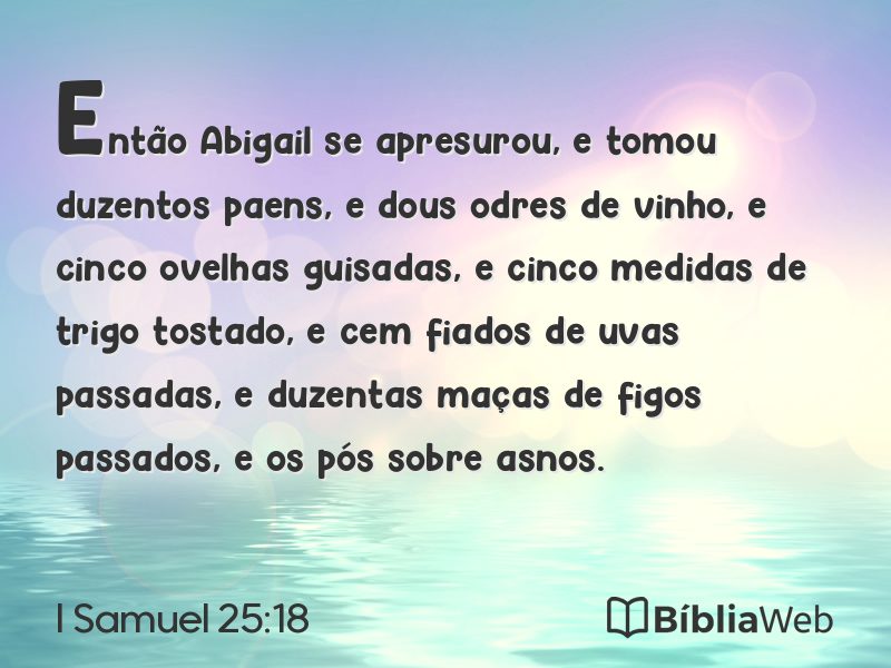 I Samuel 25:18 em imagem para compartilhar