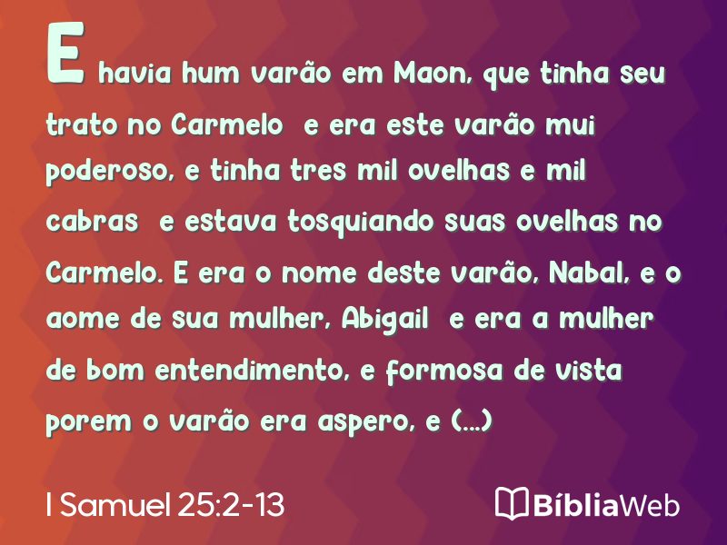 I Samuel 25:2-13 em imagem para compartilhar