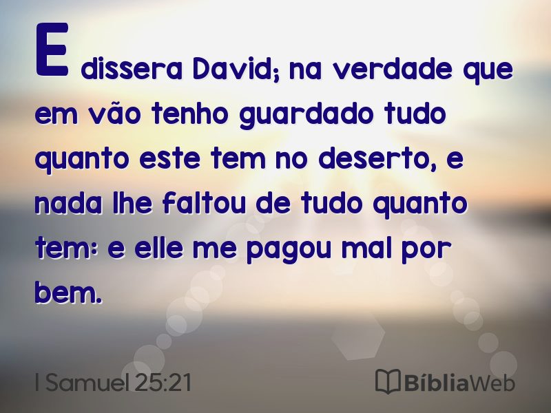 I Samuel 25:21 em imagem para compartilhar