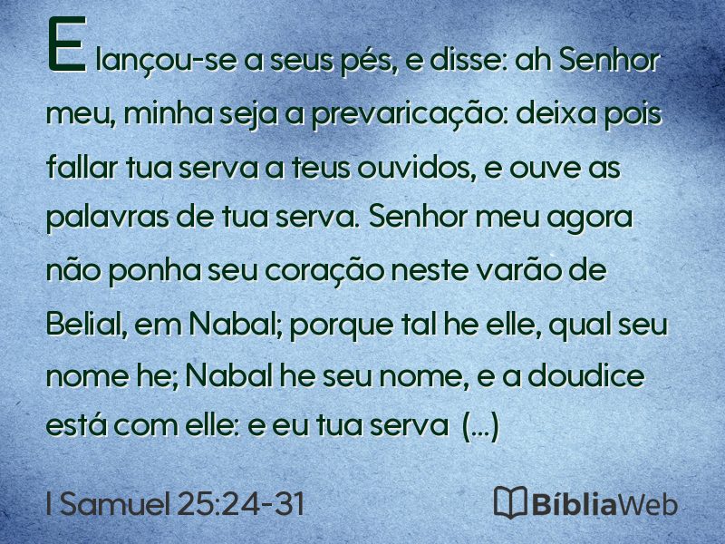 I Samuel 25:24-31 em imagem para compartilhar