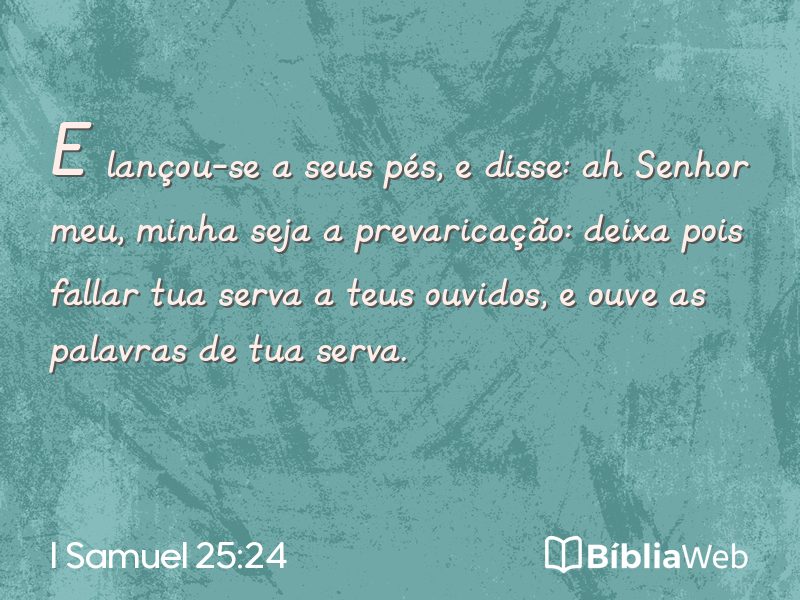I Samuel 25:24 em imagem para compartilhar