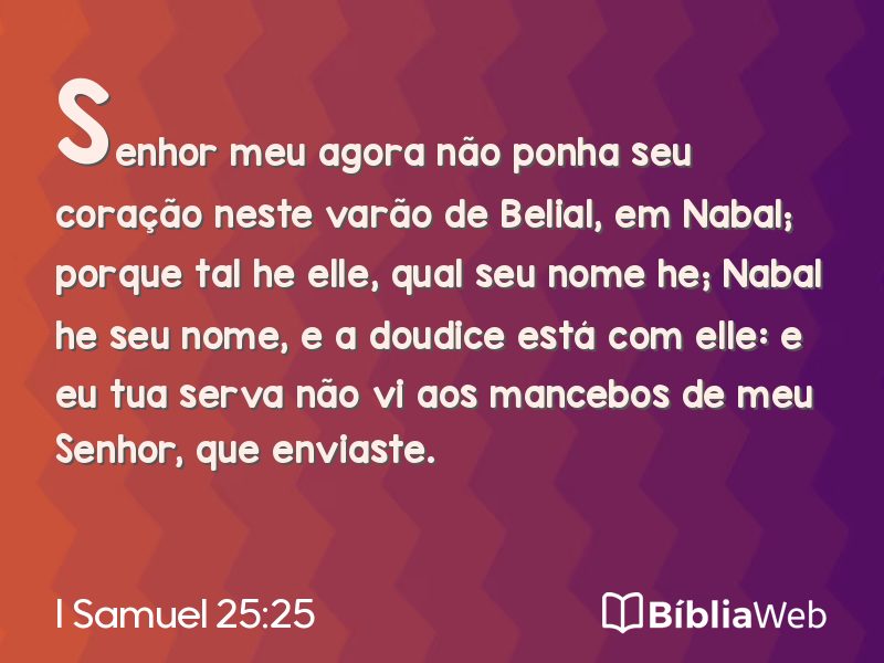 I Samuel 25:25 em imagem para compartilhar