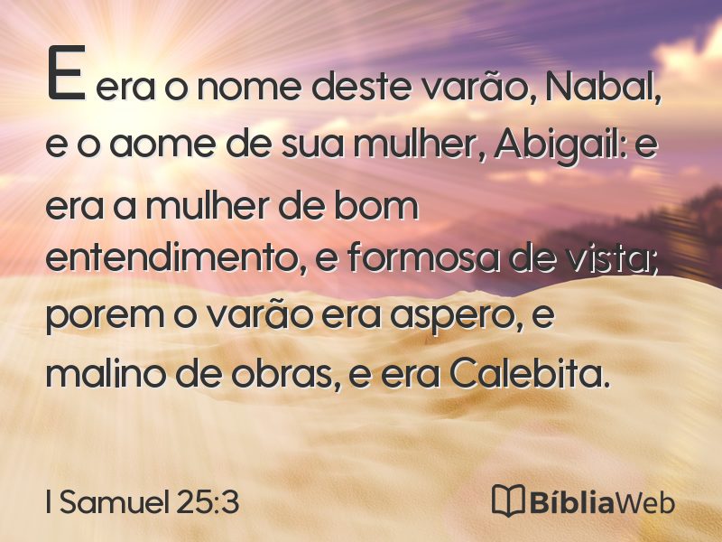 I Samuel 25:3 em imagem para compartilhar