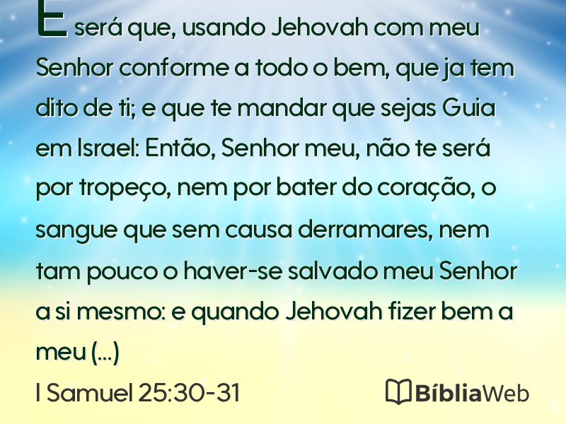 I Samuel 25:30-31 em imagem para compartilhar