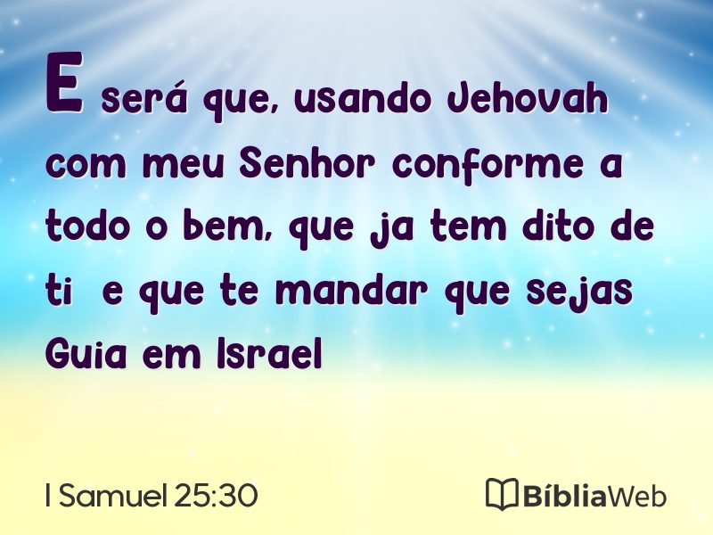 I Samuel 25:30 em imagem para compartilhar