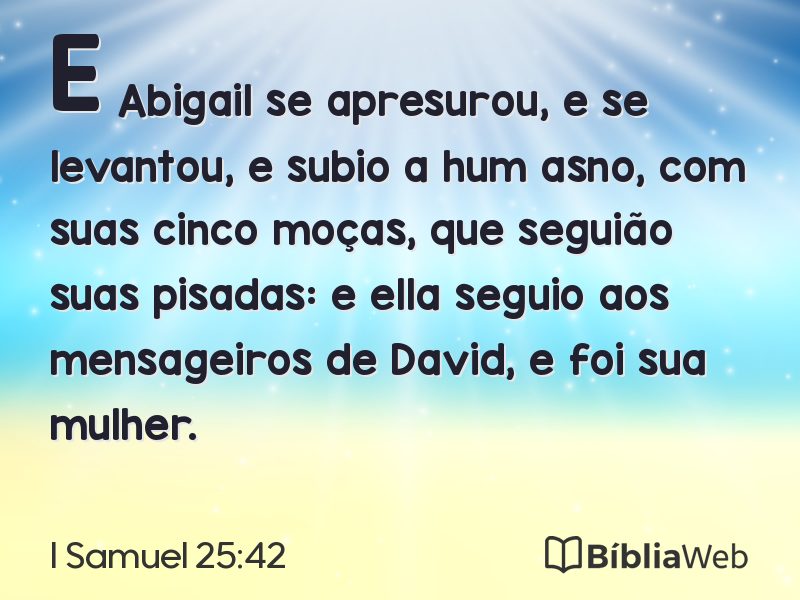 I Samuel 25:42 em imagem para compartilhar