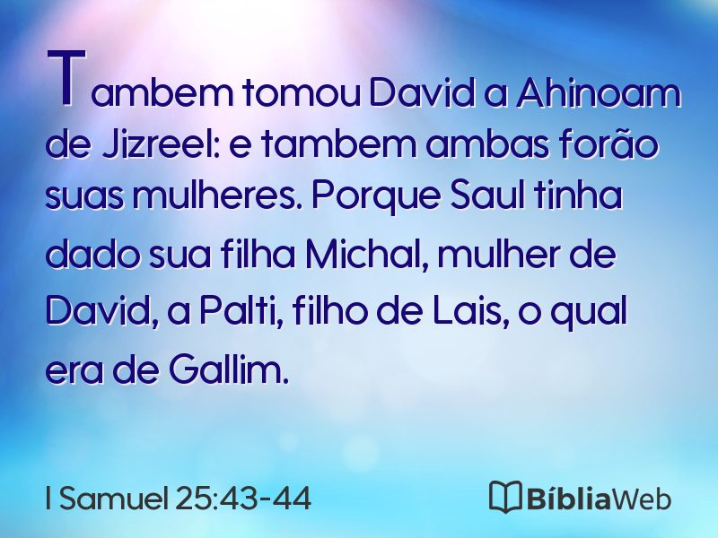 I Samuel 25:43-44 em imagem para compartilhar