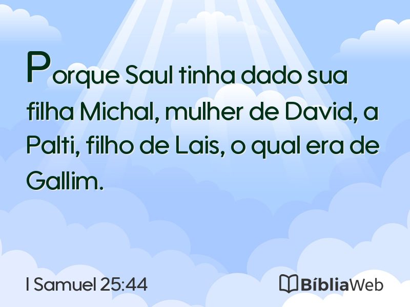 I Samuel 25:44 em imagem para compartilhar
