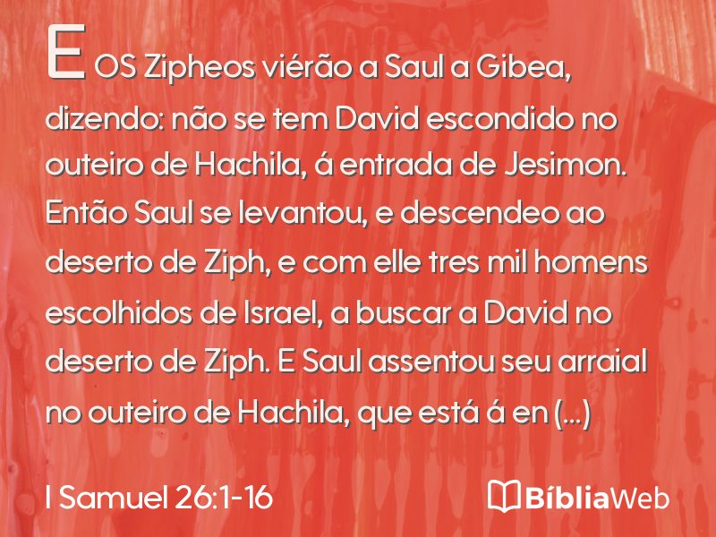 I Samuel 26:1-16 em imagem para compartilhar