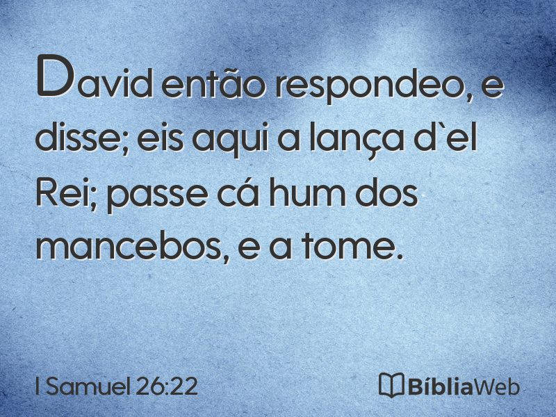 I Samuel 26:22 em imagem para compartilhar