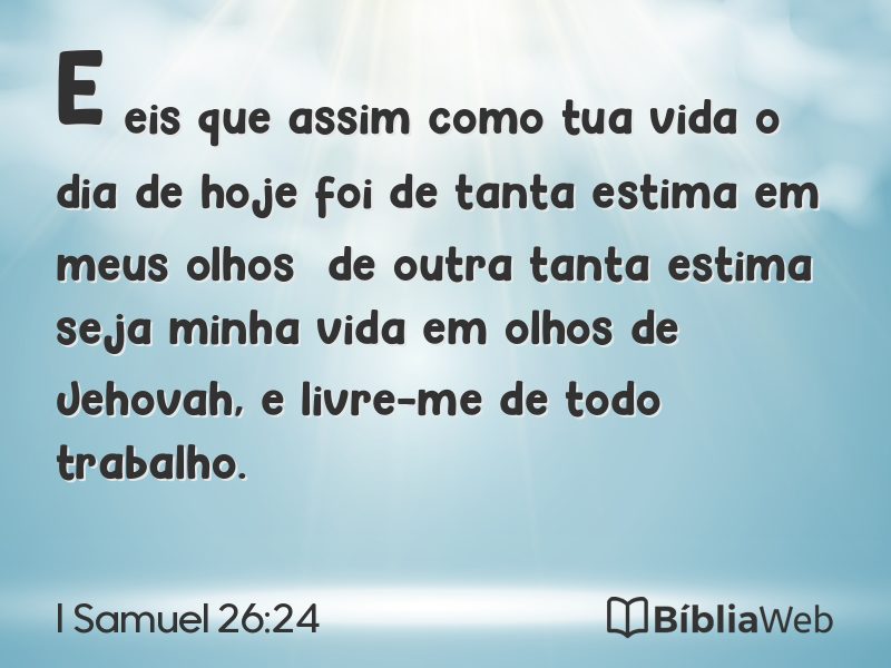 I Samuel 26:24 em imagem para compartilhar